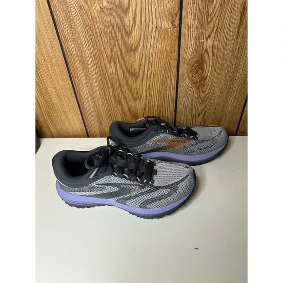 Brooks Revel 7 Women's Running Shoes Gray Purple Athletic Sneakers - Picture 1 of 7